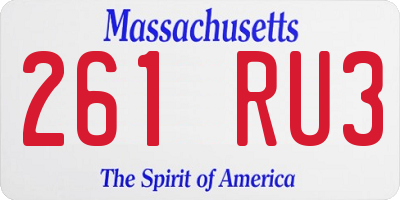 MA license plate 261RU3