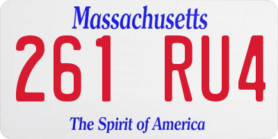 MA license plate 261RU4