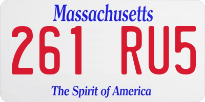 MA license plate 261RU5