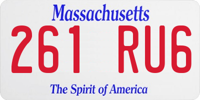 MA license plate 261RU6