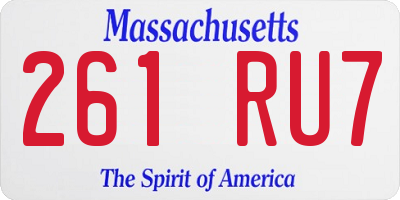 MA license plate 261RU7