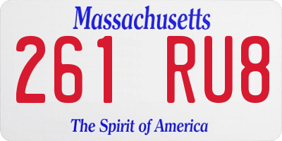 MA license plate 261RU8
