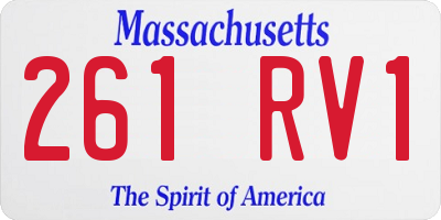 MA license plate 261RV1
