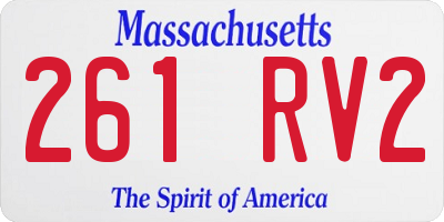 MA license plate 261RV2