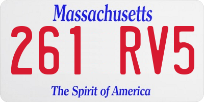 MA license plate 261RV5
