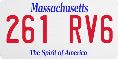 MA license plate 261RV6