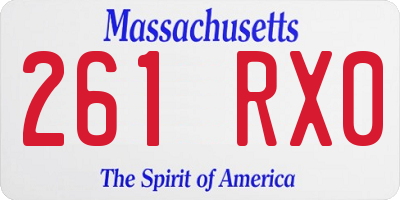 MA license plate 261RX0