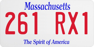 MA license plate 261RX1