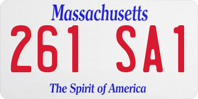 MA license plate 261SA1