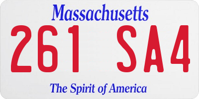 MA license plate 261SA4