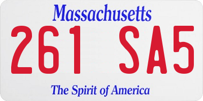 MA license plate 261SA5
