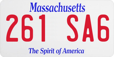 MA license plate 261SA6