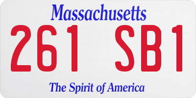 MA license plate 261SB1