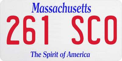 MA license plate 261SC0