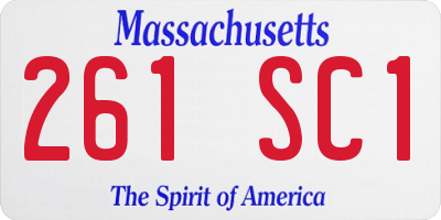 MA license plate 261SC1