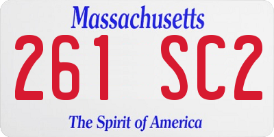 MA license plate 261SC2