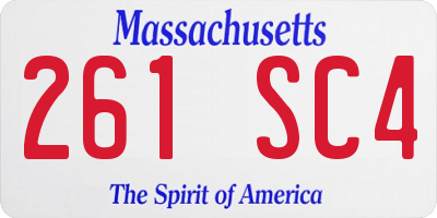 MA license plate 261SC4