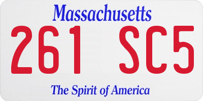 MA license plate 261SC5