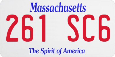 MA license plate 261SC6