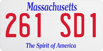 MA license plate 261SD1