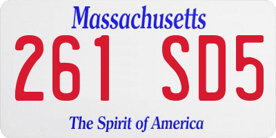 MA license plate 261SD5