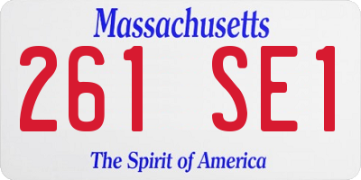 MA license plate 261SE1