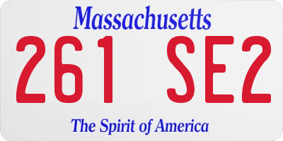 MA license plate 261SE2