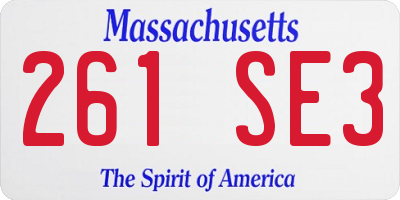 MA license plate 261SE3