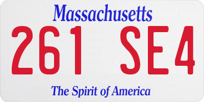 MA license plate 261SE4