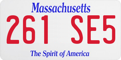 MA license plate 261SE5