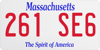 MA license plate 261SE6