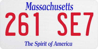 MA license plate 261SE7