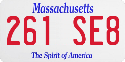 MA license plate 261SE8