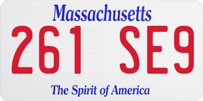 MA license plate 261SE9
