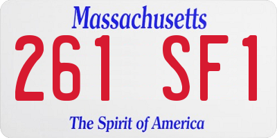MA license plate 261SF1