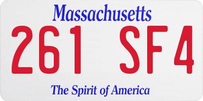 MA license plate 261SF4