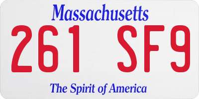 MA license plate 261SF9
