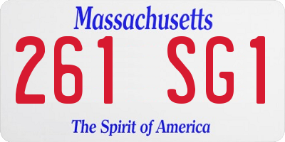 MA license plate 261SG1