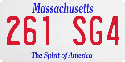 MA license plate 261SG4