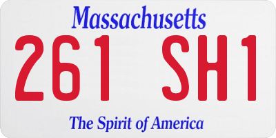 MA license plate 261SH1