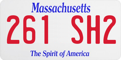 MA license plate 261SH2