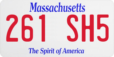 MA license plate 261SH5