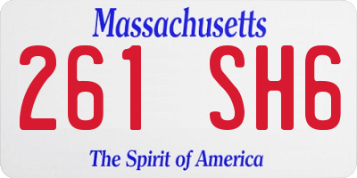 MA license plate 261SH6