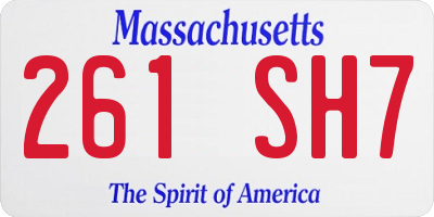 MA license plate 261SH7