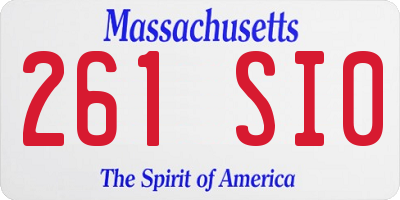 MA license plate 261SI0
