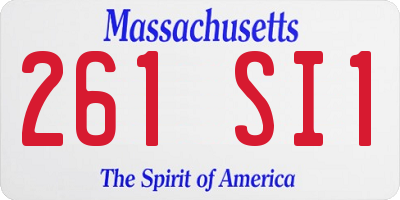 MA license plate 261SI1