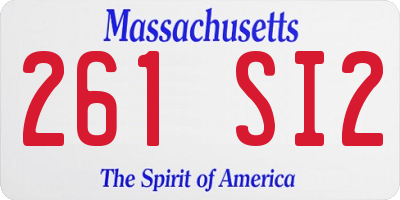 MA license plate 261SI2