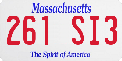 MA license plate 261SI3