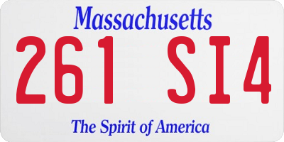 MA license plate 261SI4