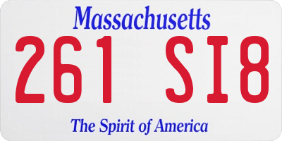 MA license plate 261SI8